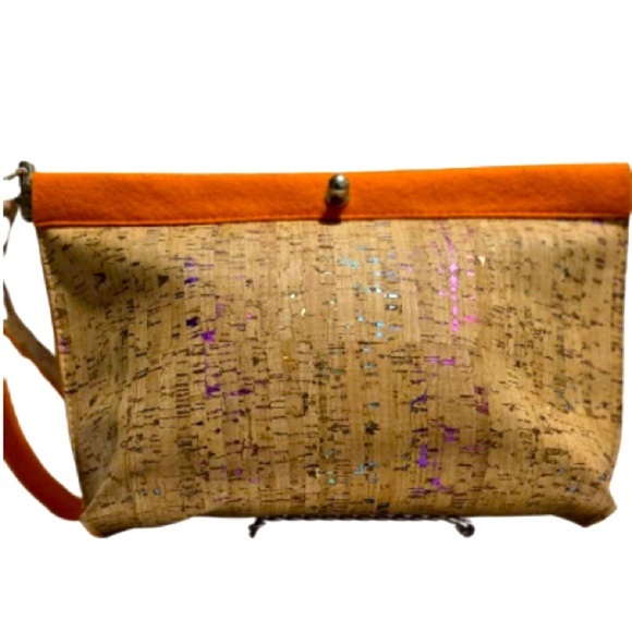 Posh Felt Cork and Felt Cosmetic/Accessory Bag. - Picture 1 of 6